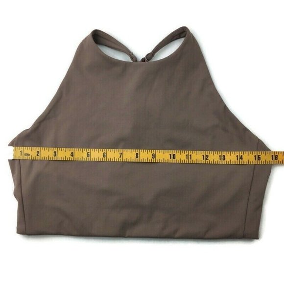 Fundamental Coast Performance Toluca Bra Halter Top Taupe Womens L Spring 2021 - Picture 11 of 12